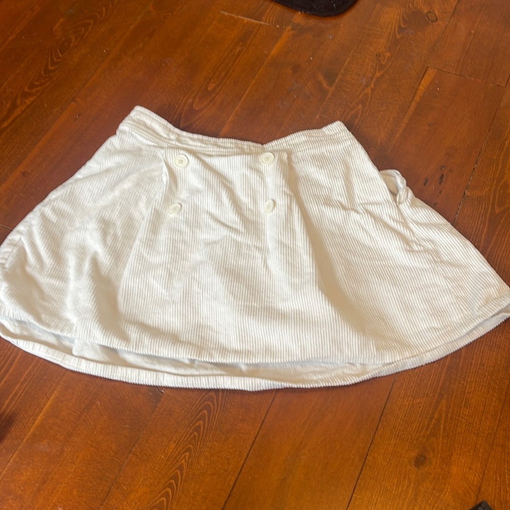 White Ripped Skirt w/ Buttons
